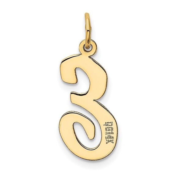 14k Yellow Gold Madison Collection LG Classic Script Initial E Pendant - Picture 3 of 5